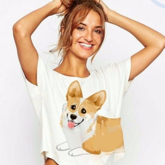 the crop shop Tops - The Crop Shop womens oversized corgi crop top M